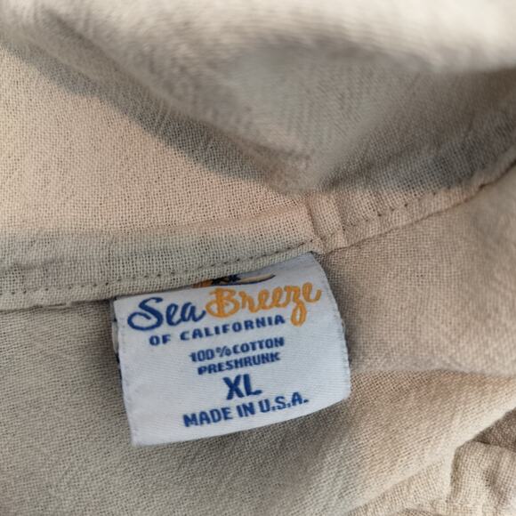 Sea Breeze of California Button Up Shirt Beige Cotton - Picture 8 of 8